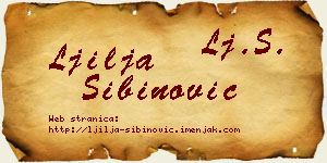 Ljilja Sibinović vizit kartica